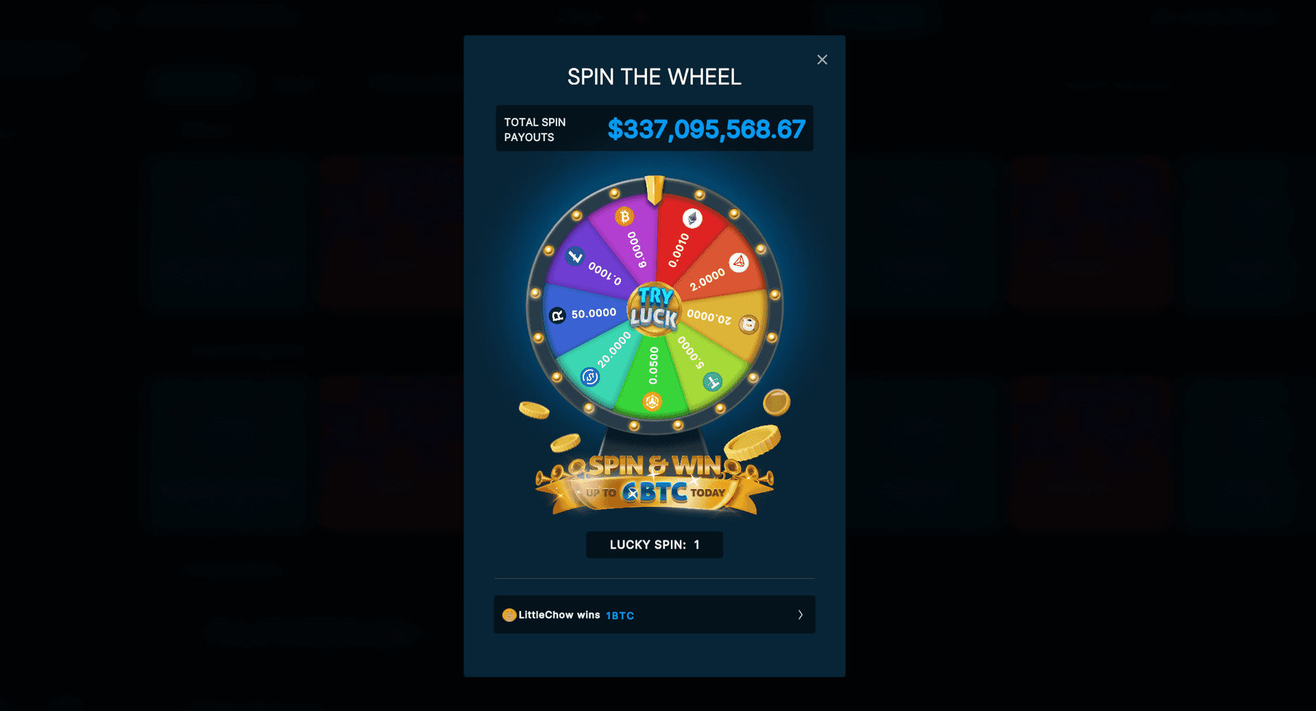 An image of the LuckySpin project.